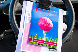 Program on golf cart steering wheel