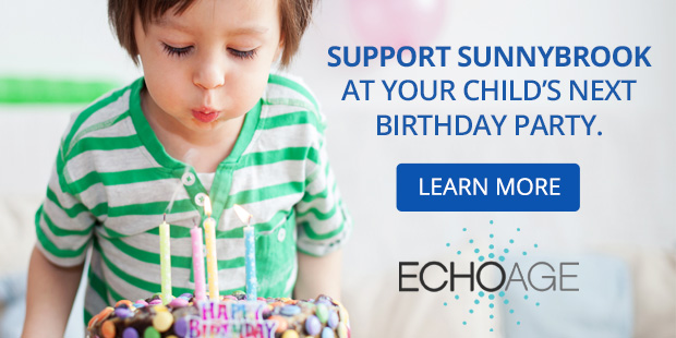 Support Sunnybrook At Your Child's Next Birthday Party :  http://sunnybrook.ca/foundation/content/?page=charity-birthday-gifts