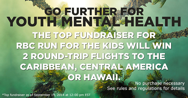 The top fundraiser will win 2 round-trip flights to the caribbean, central america or hawaii.