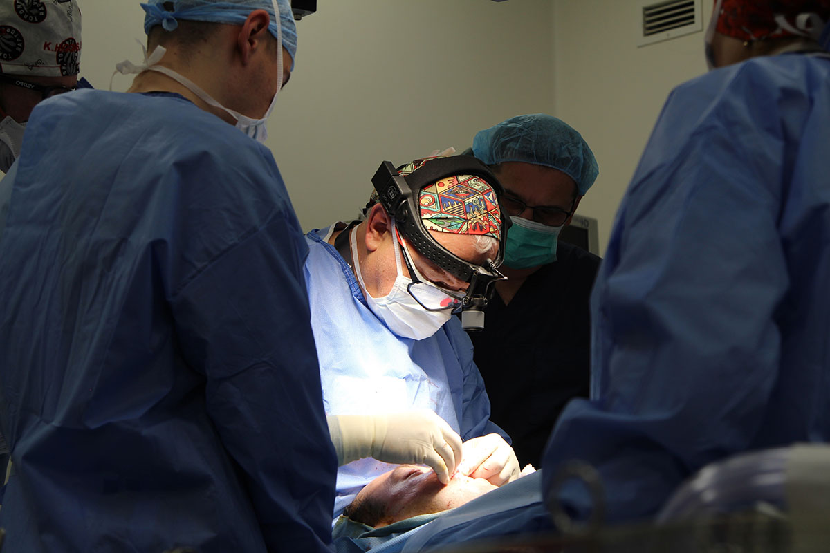 Dr. Oleh Antonyshyn operates during a recent mission. 