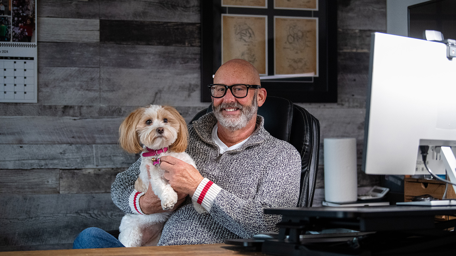 Jay Davis with his dog