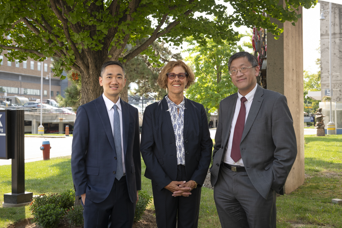 Dr. Alexander Louie, Bev Moir and Dr. David Hwang