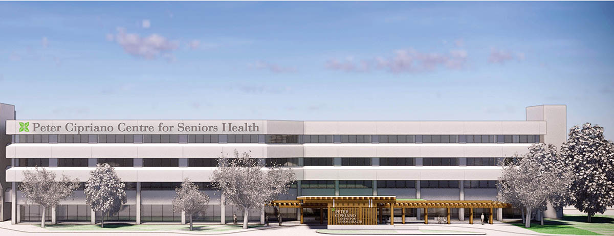 Rendering of the Peter Cipriano Centre for Seniors Health.