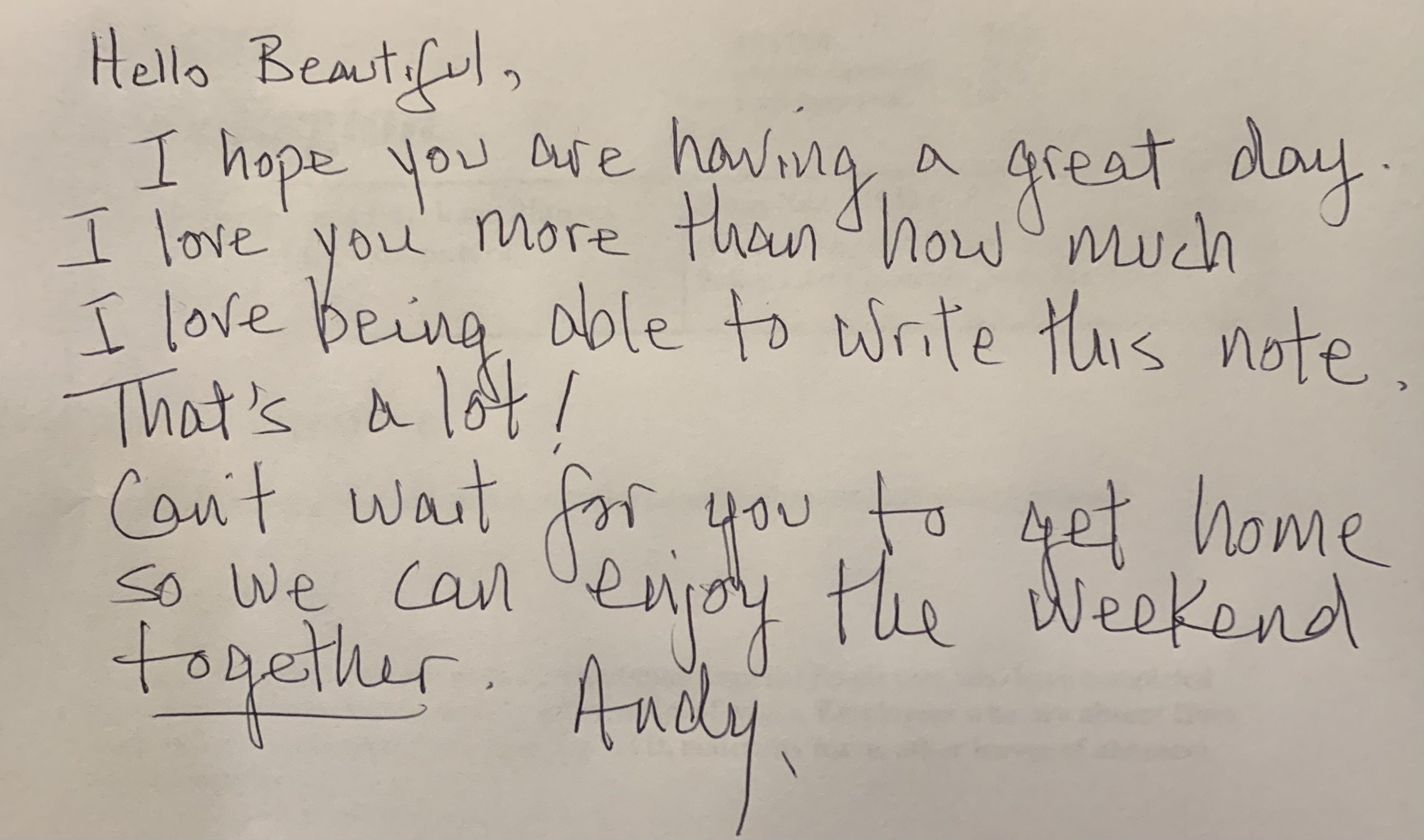 Andy’s note to Kim following his first FUS procedure.