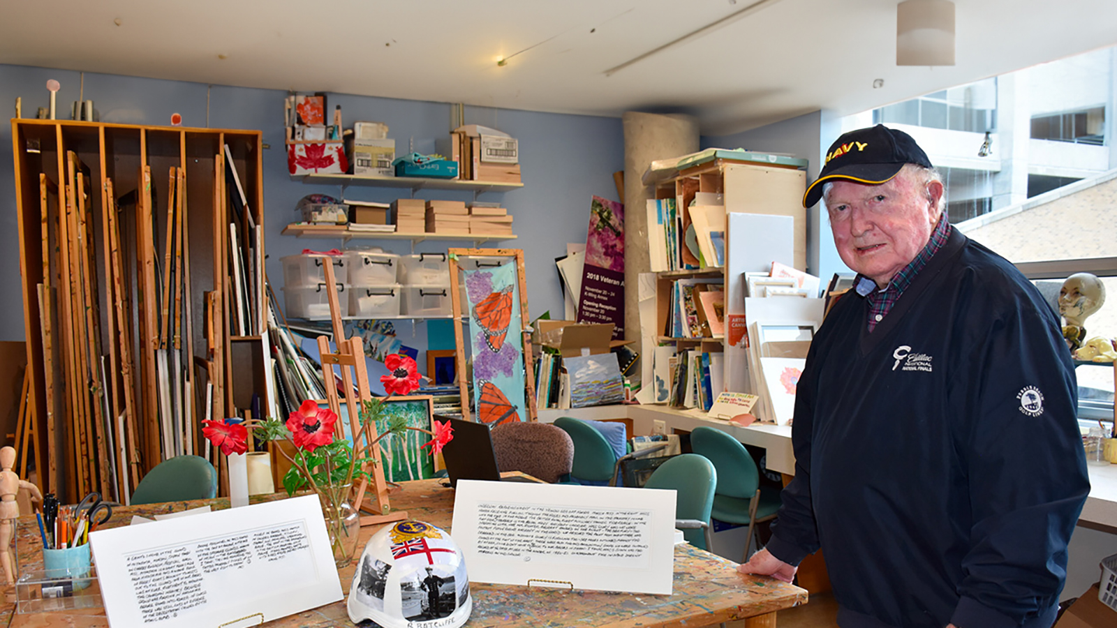 Richard Ratcliffe stands in a art studio