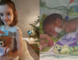Lacey before as a preemie and now