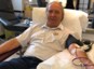 Richard Carl donating blood