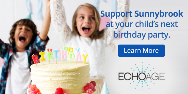 Support Sunnybrook at your child's next birthday party - Learn more : https://sunnybrook.ca/foundation/content/?page=ways-to-give-birthday-giving