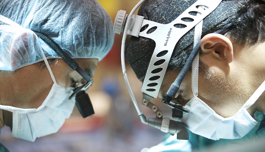 Close up of doctors in surgery