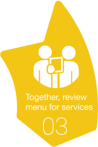 3. Together, review menu for services