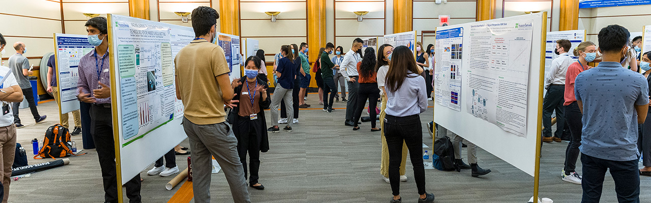 An image of students at the 2022 poster program.