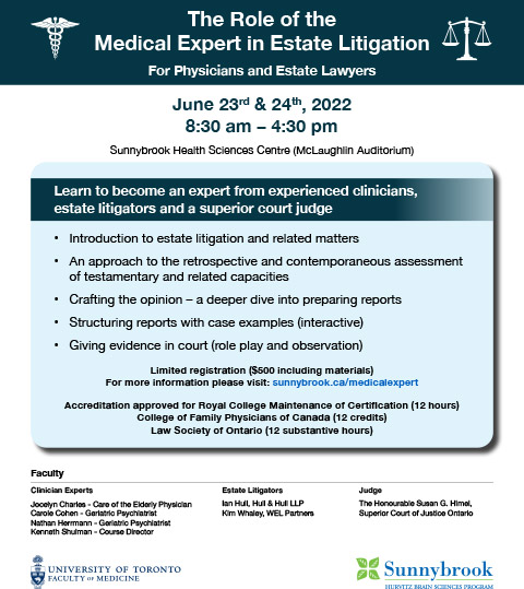 The Role of the Medical Expert in Estate Litigation - Event flyer