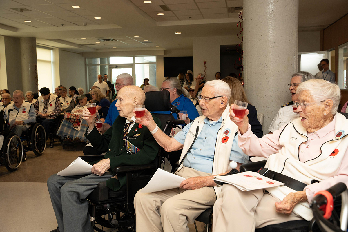 Veterans raise a glass for a toast