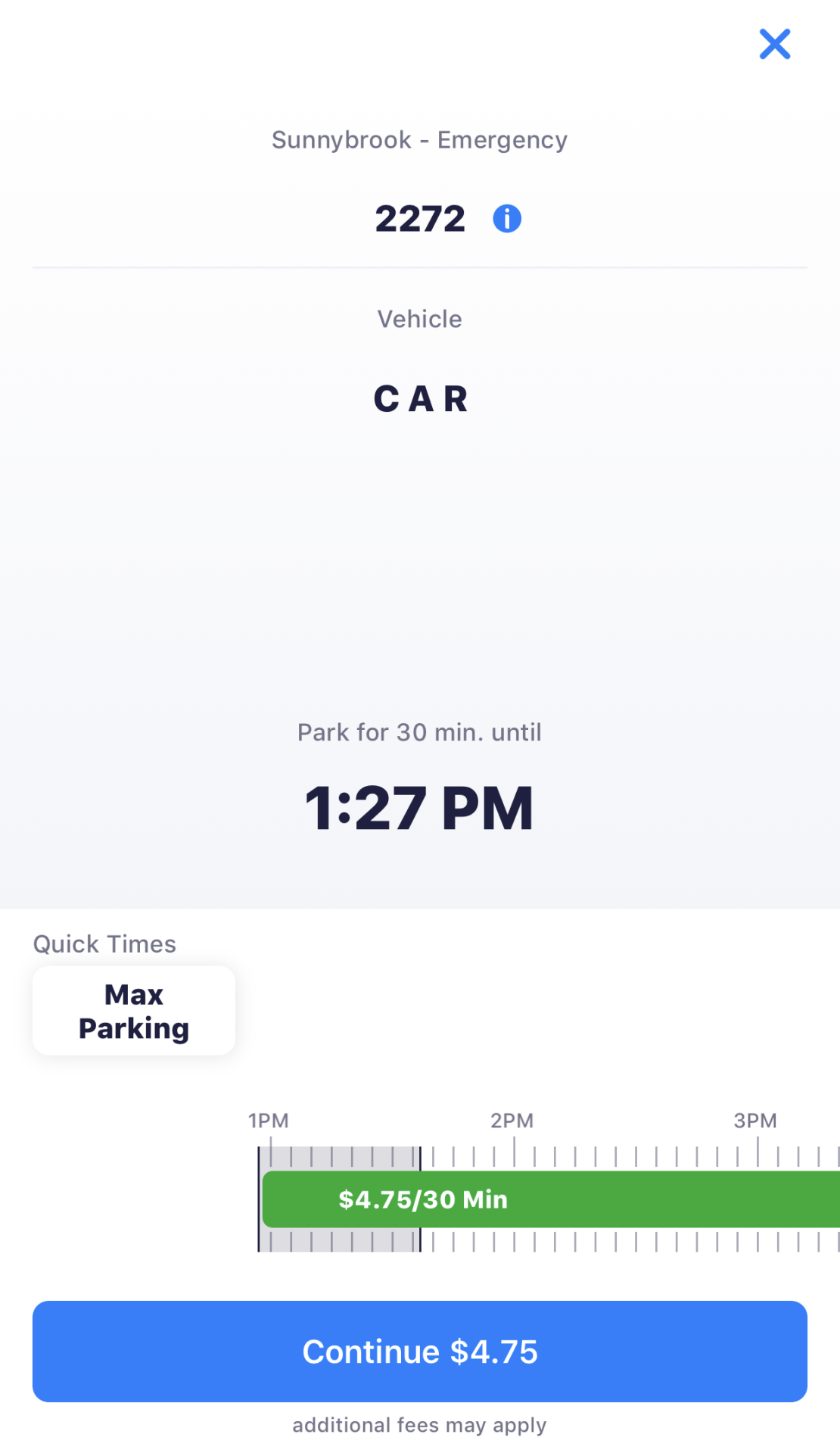 Choose parking time