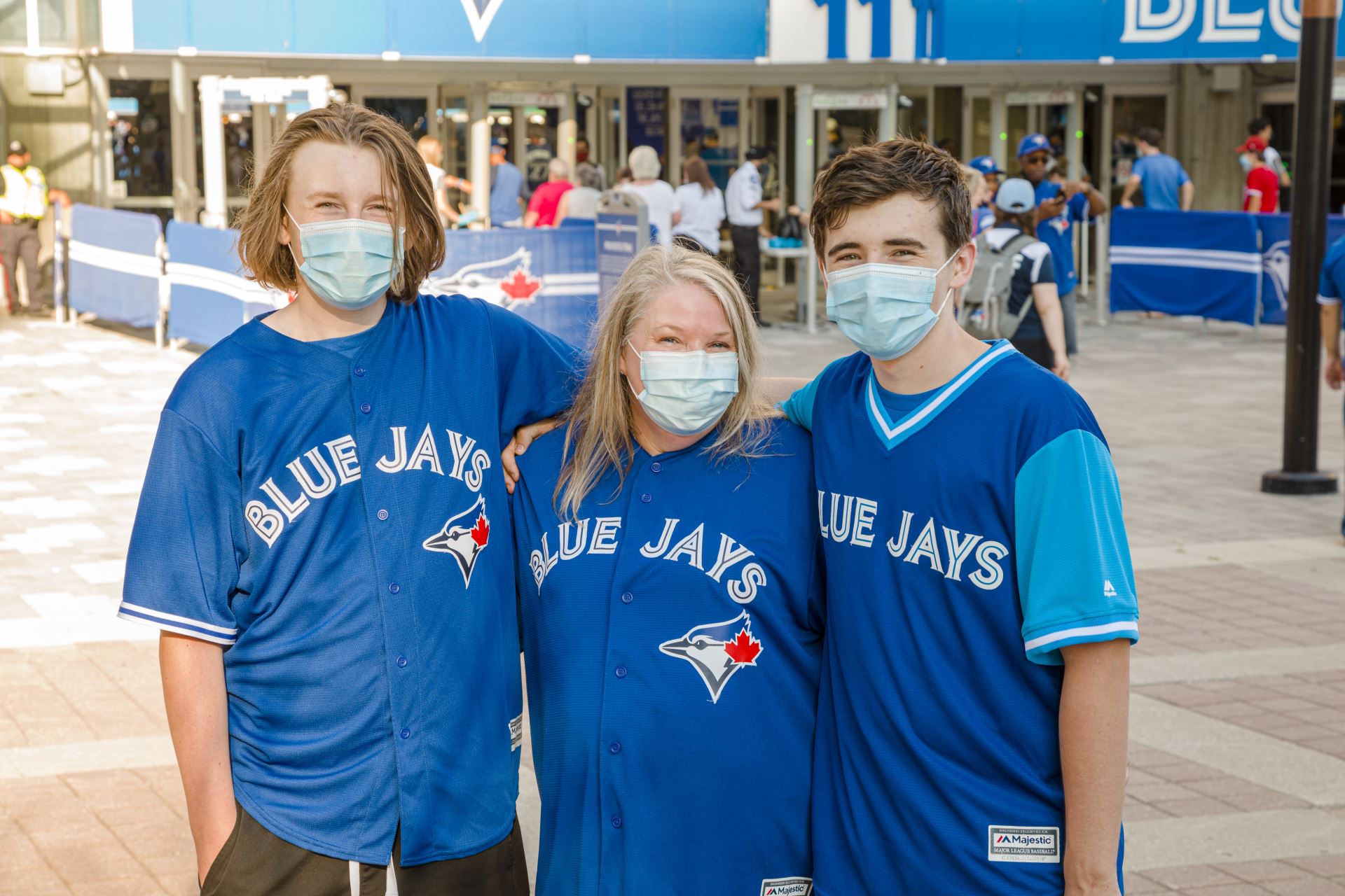 Beth and her nephews at the Jays game