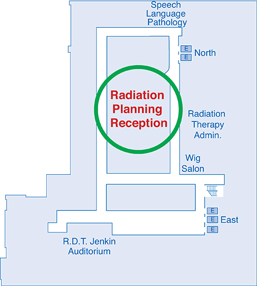 Map indicating radiation planning