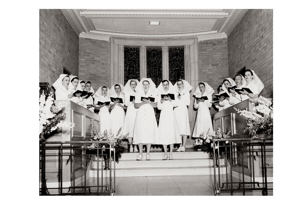 Singing nurses at Sunnybrook chapel.