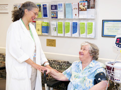 A Nurse Clinician chats with one of our patients
